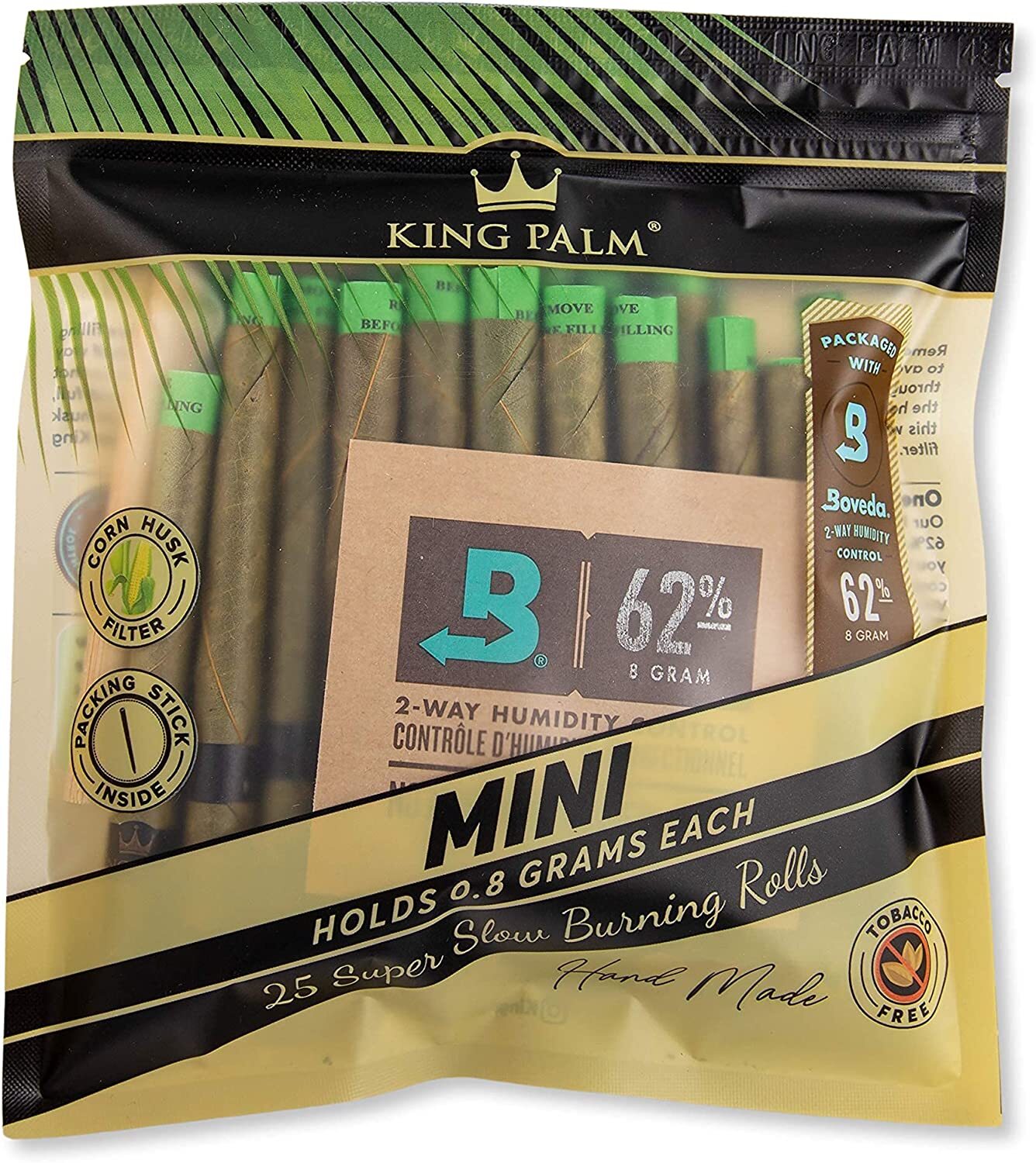 King Palm | Mini Size | Natural | Organic Pre Roll Palm Leafs