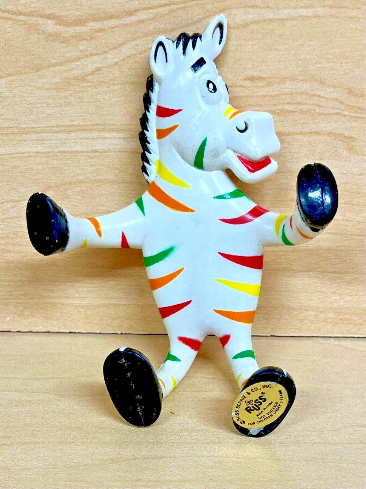 Fruit Stripe Gum “Yipes Zebra” Bendable Vintage 5″ Figure Toy – RARE – 1991 NOS