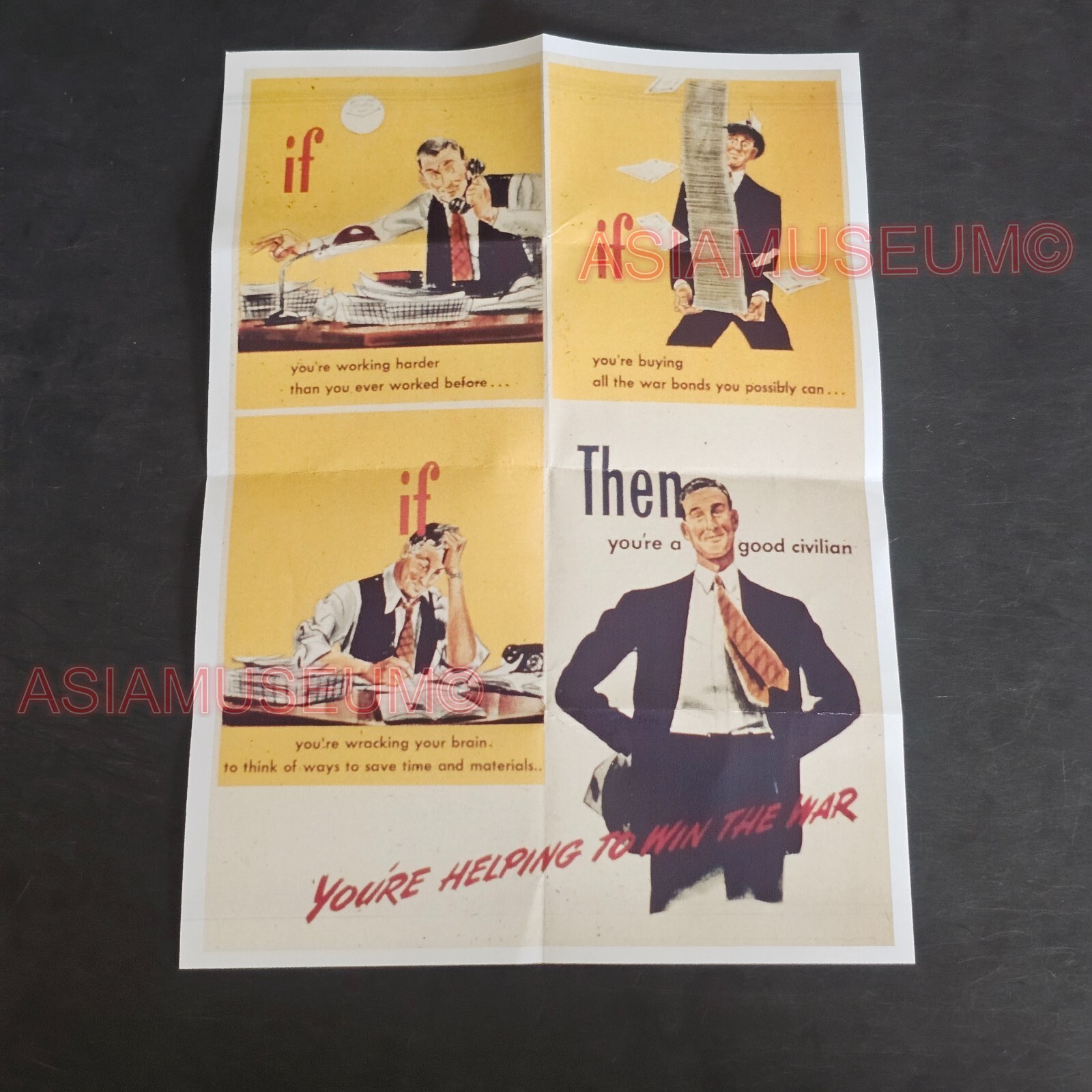 1944 WW2 AMERICA BRITAIN WORKER SERVICE JOB PRODUCTION WAR PROPAGANDA POSTER J63