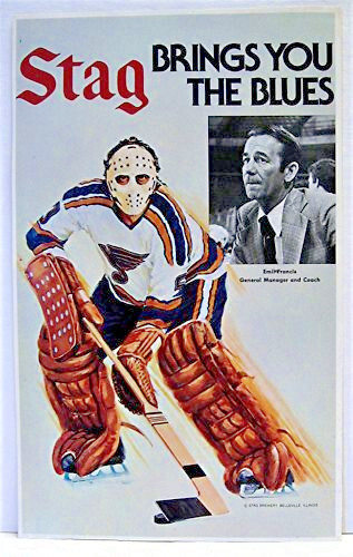Vintage Stag Beer 1970’s St Louis Blues Hockey Player Brochure