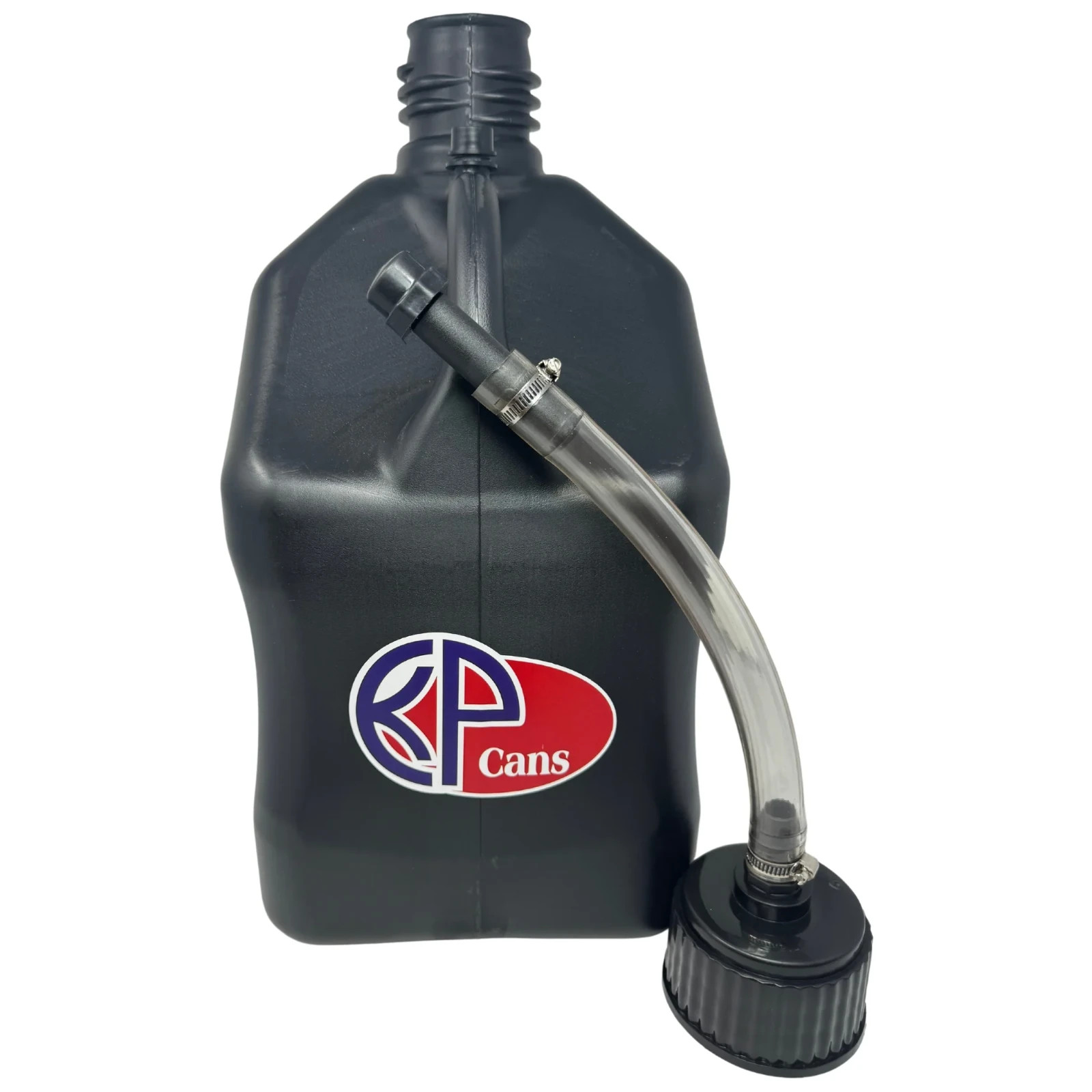 5.5 Gallon KP Cans Square Racing Jug Utility Can w/ 15in Clear Hose Multi Use