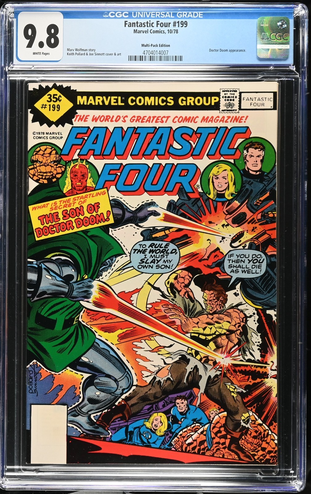 🔥FANTASTIC FOUR #199 CGC 9.8 NM/M 1978 DEATH DR DOOM SON MULTI-PACK EDITION🔥
