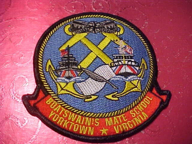 U.S. COAST GUARD BOATSWAINIS MATE SCHOOL YORKTOWN VA. PATCH NEW 4 X 4 INCH