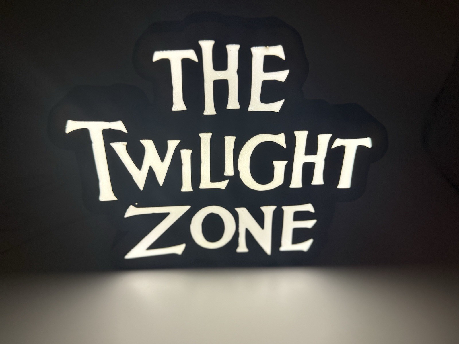 Light Up Twilight Zone Decoration 3d Printed Sign Extra Large XL 9” Wide