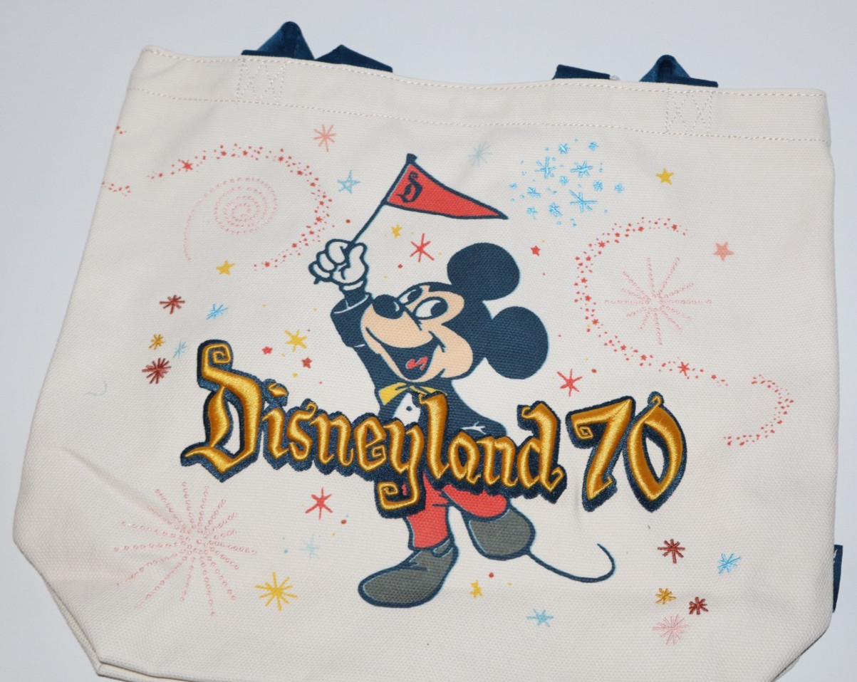 Disney Parks DISNEYLAND 2025 70th Anniversary VAULT Mickey Canvas Tote Bag New