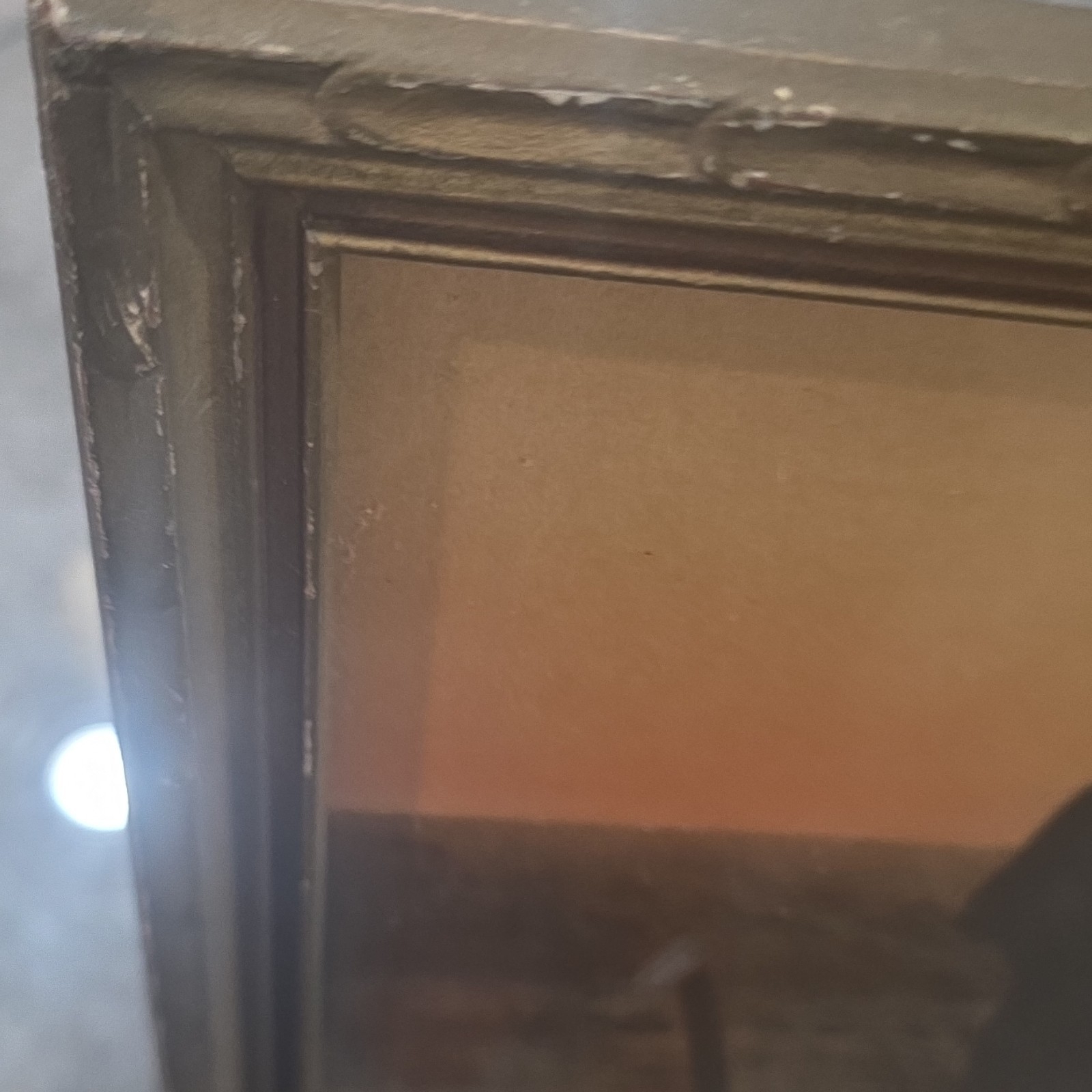 Antique Bronze Brown Wood Rectangular Picture Frame Less Than 10in Landscape