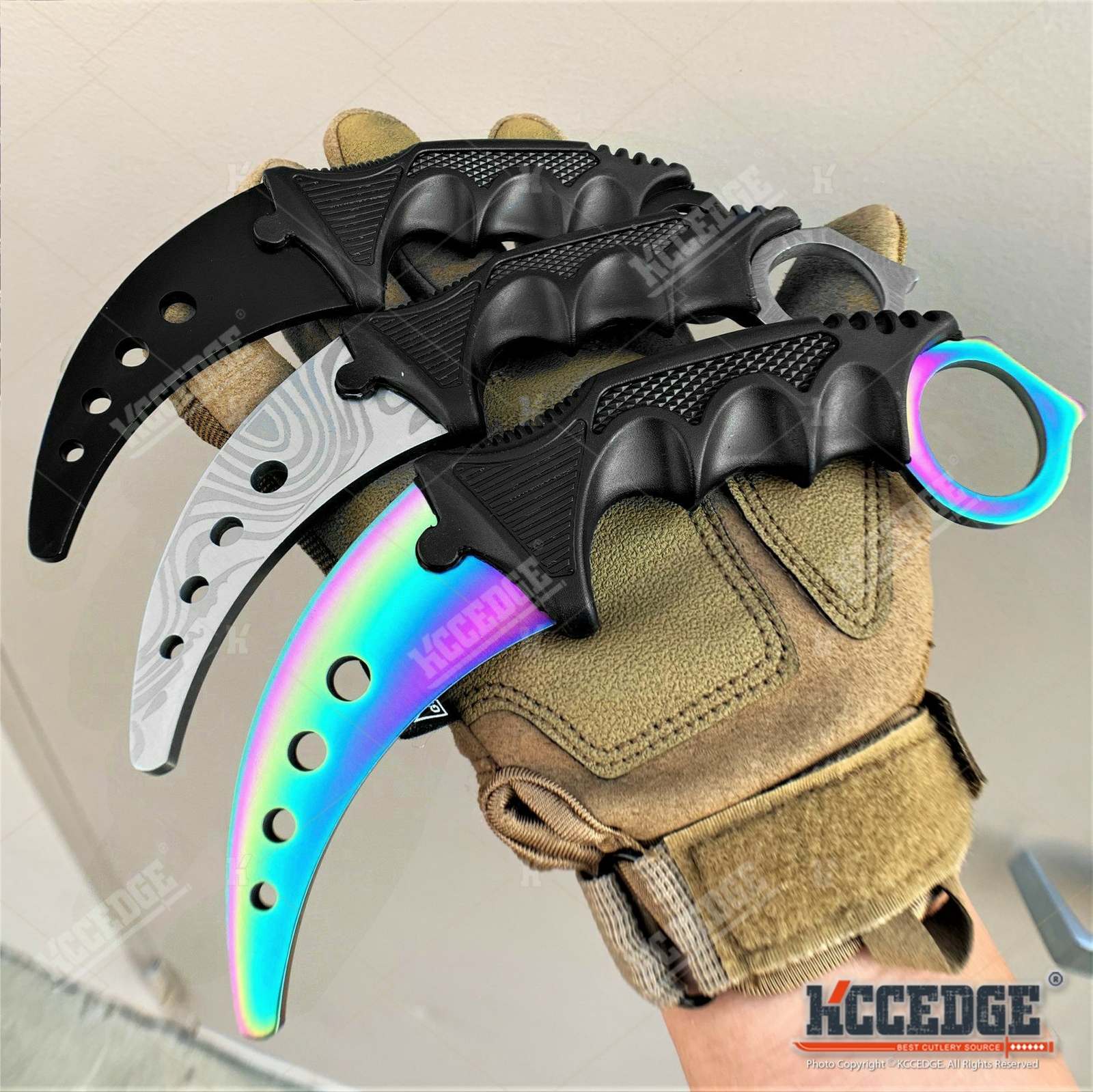 7.5″ METAL BLADE NO EDGE TRAINING KARAMBIT Fixed Blade Knife Trainer