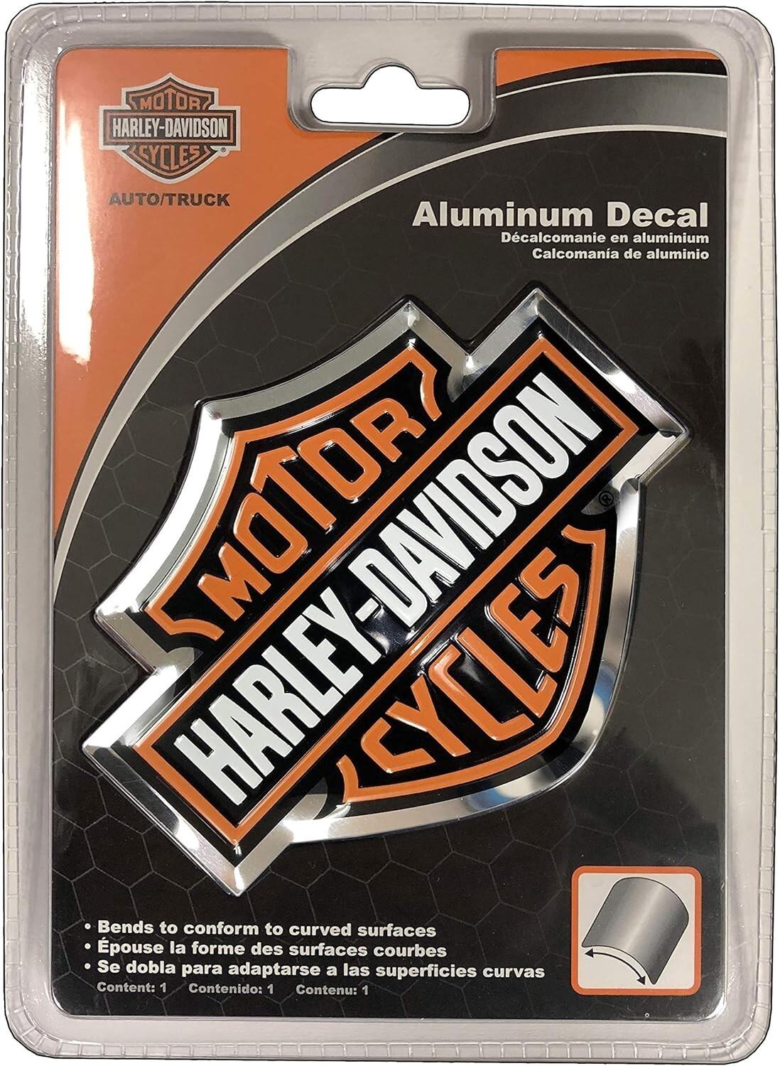 Harley-Davidson Bar & Shield Alu Decal – 4-3/8″ W x 3-3/8″ H – Curved Surface OK
