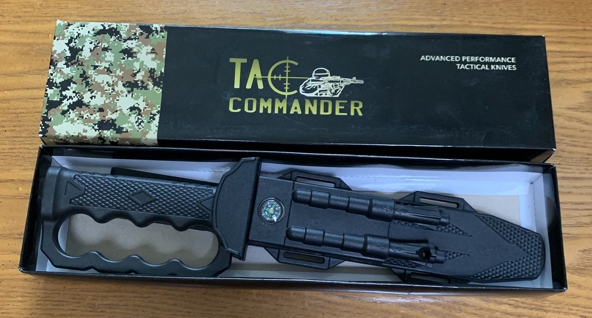 NewAdvanced Performance Tactical Knife Model Tc-02B Black Stainless Steel Bowie