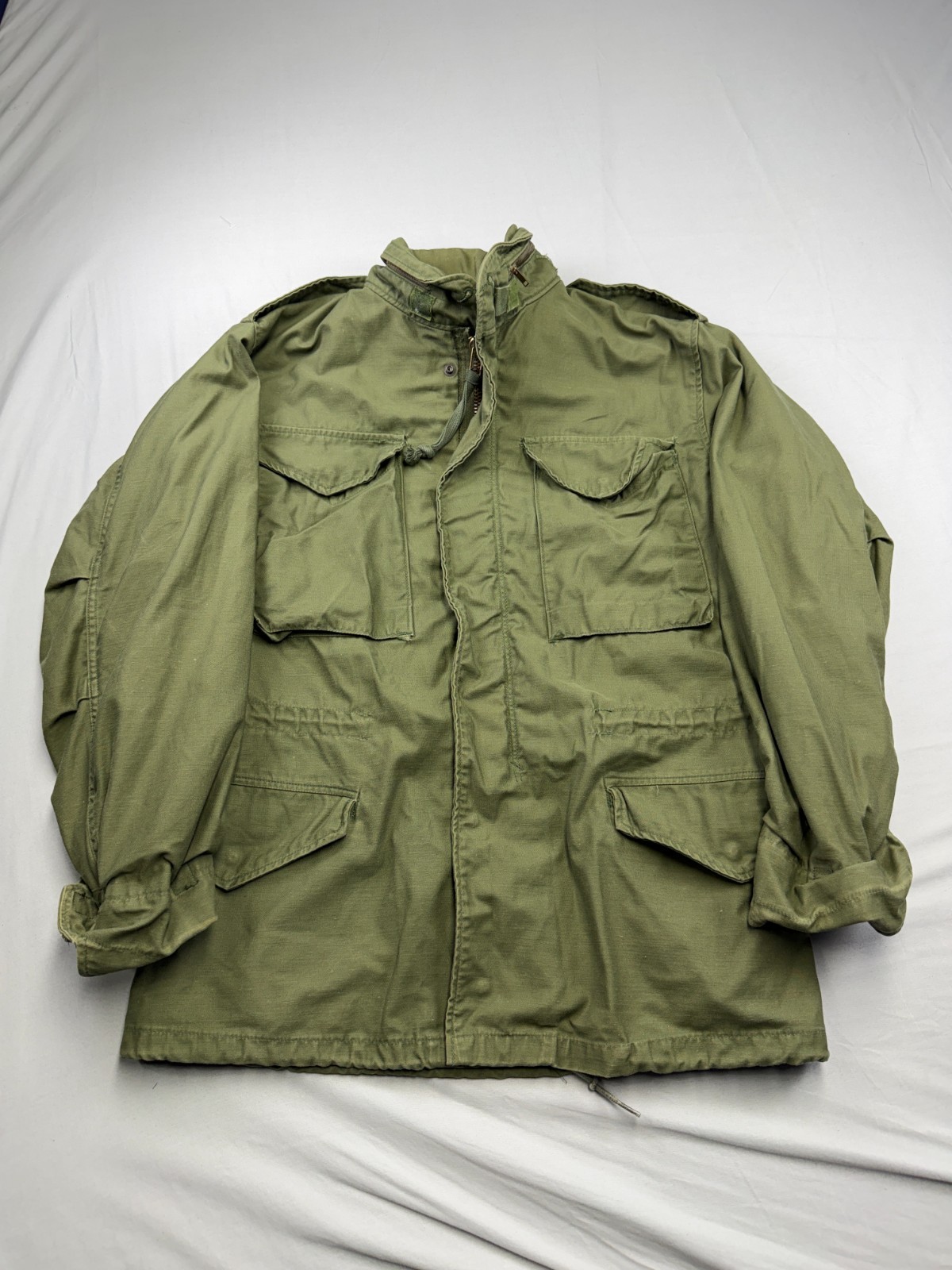 Vintage M65 Jacket Small R Zip Up Army Green 70s OG 107 US Military