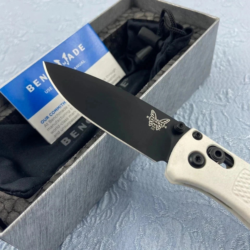 Benchmade 533 Mini Bugout Folding Knife White Grivory Handle S30V Blade USA