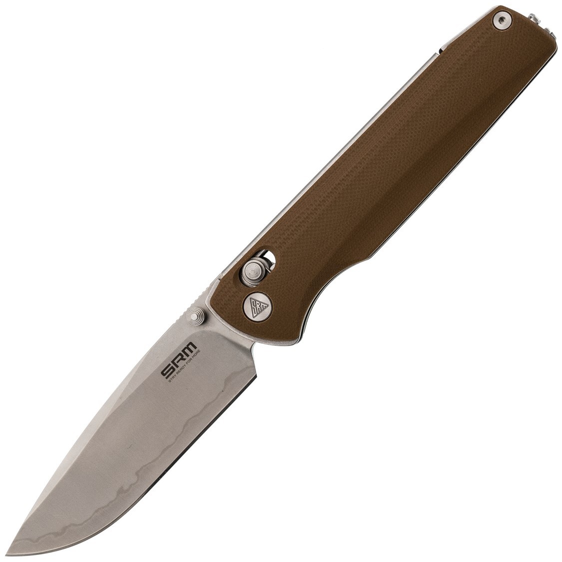 SRM Knives Terrier Ambi Lock Brown G10 Folding 140Cr Pocket Knife 258LGW2