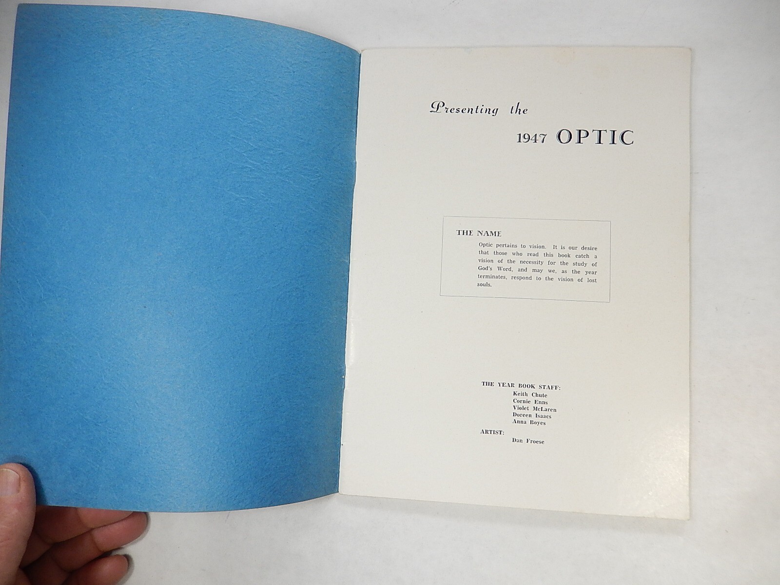 Yearbook, Briercrest Bible Institute, Caronport, SK, Canada, 1947, The Optic