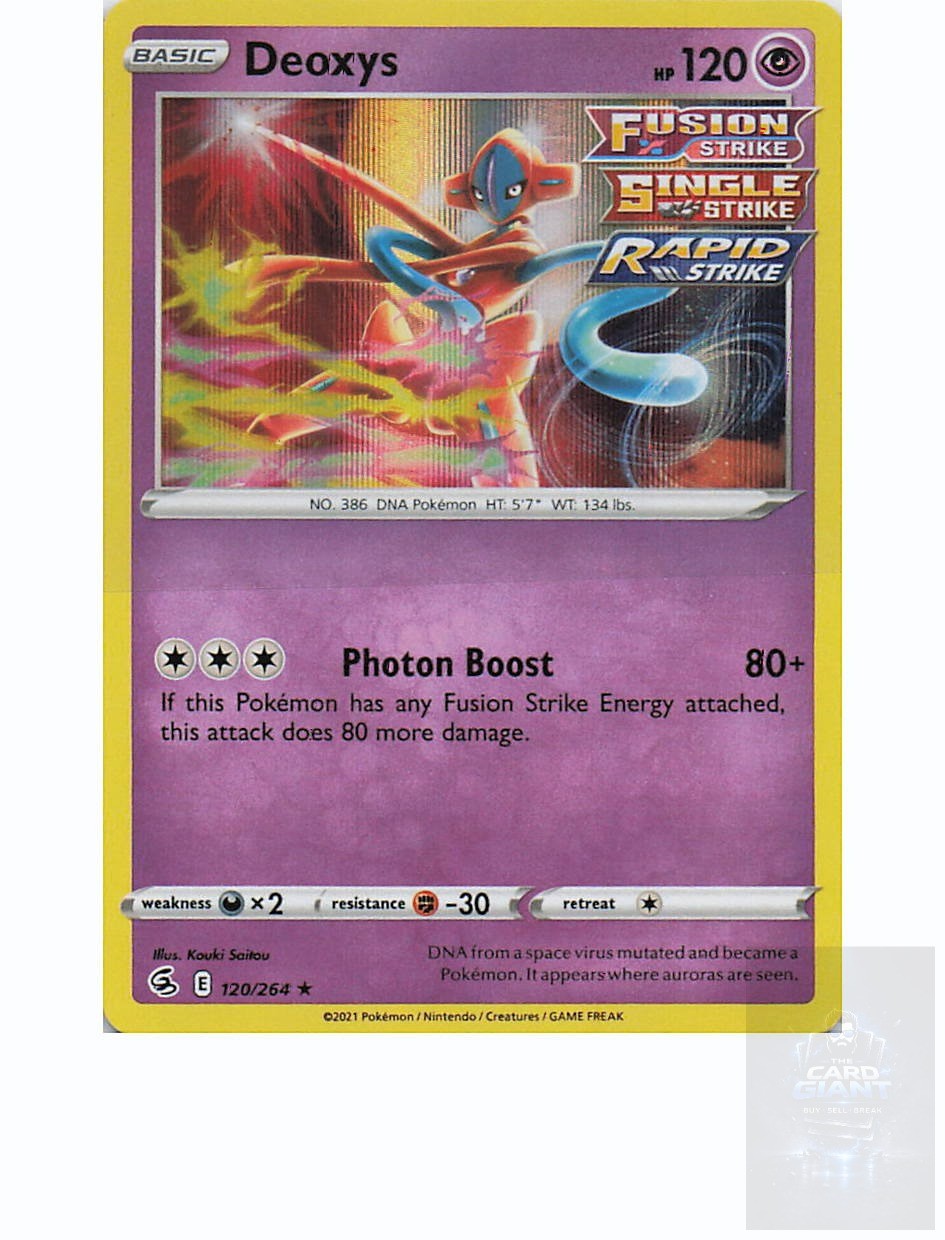 DEOXYS 120/264 Holo Rare FUSION STRIKE Pokemon Reverse Holo Near Mint