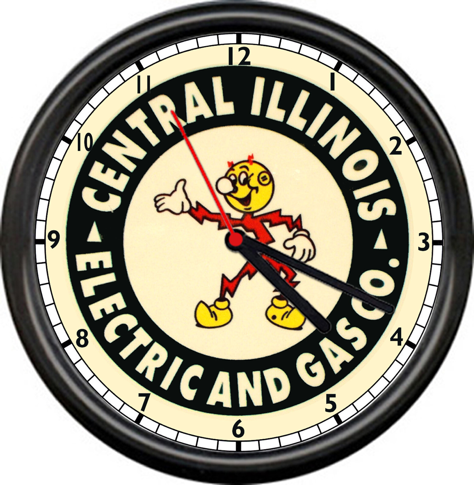 Reddy Kilowatt Central Illinois Electric And Gas Company Service Sign Wall Clock