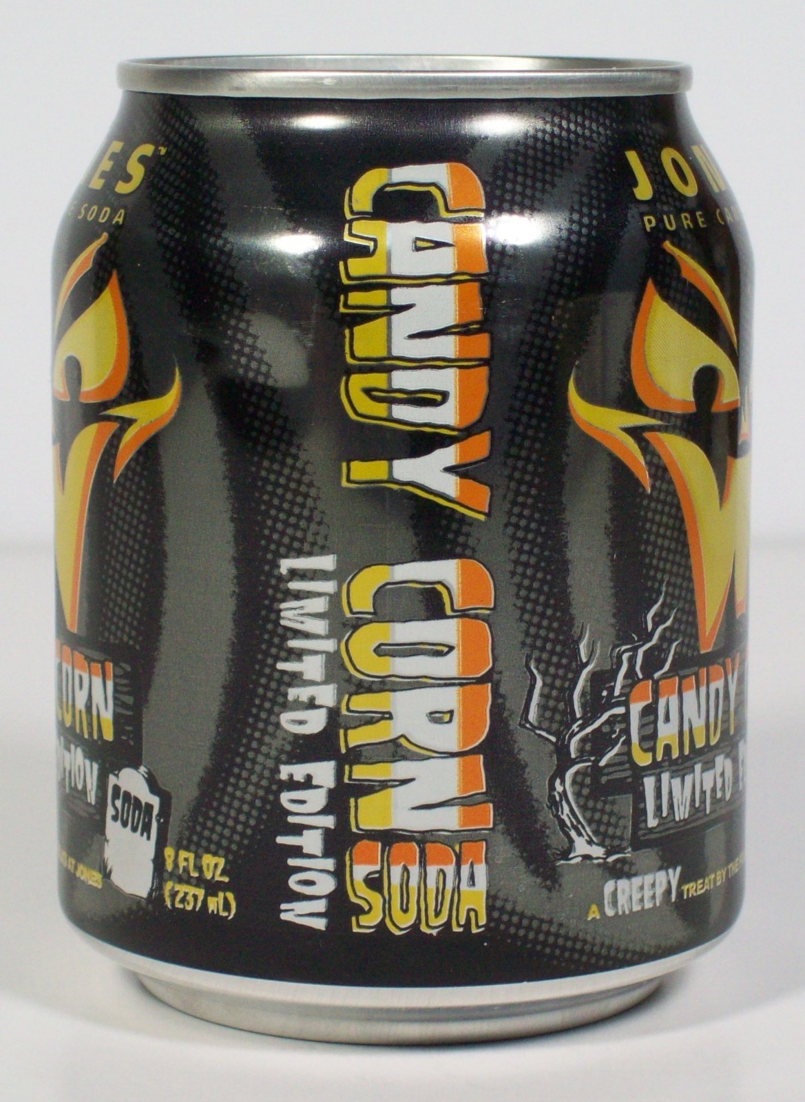 Jones Soda Candy Corn Limited Edition 8 oz Can Pure Cane Soda Creepy Treat