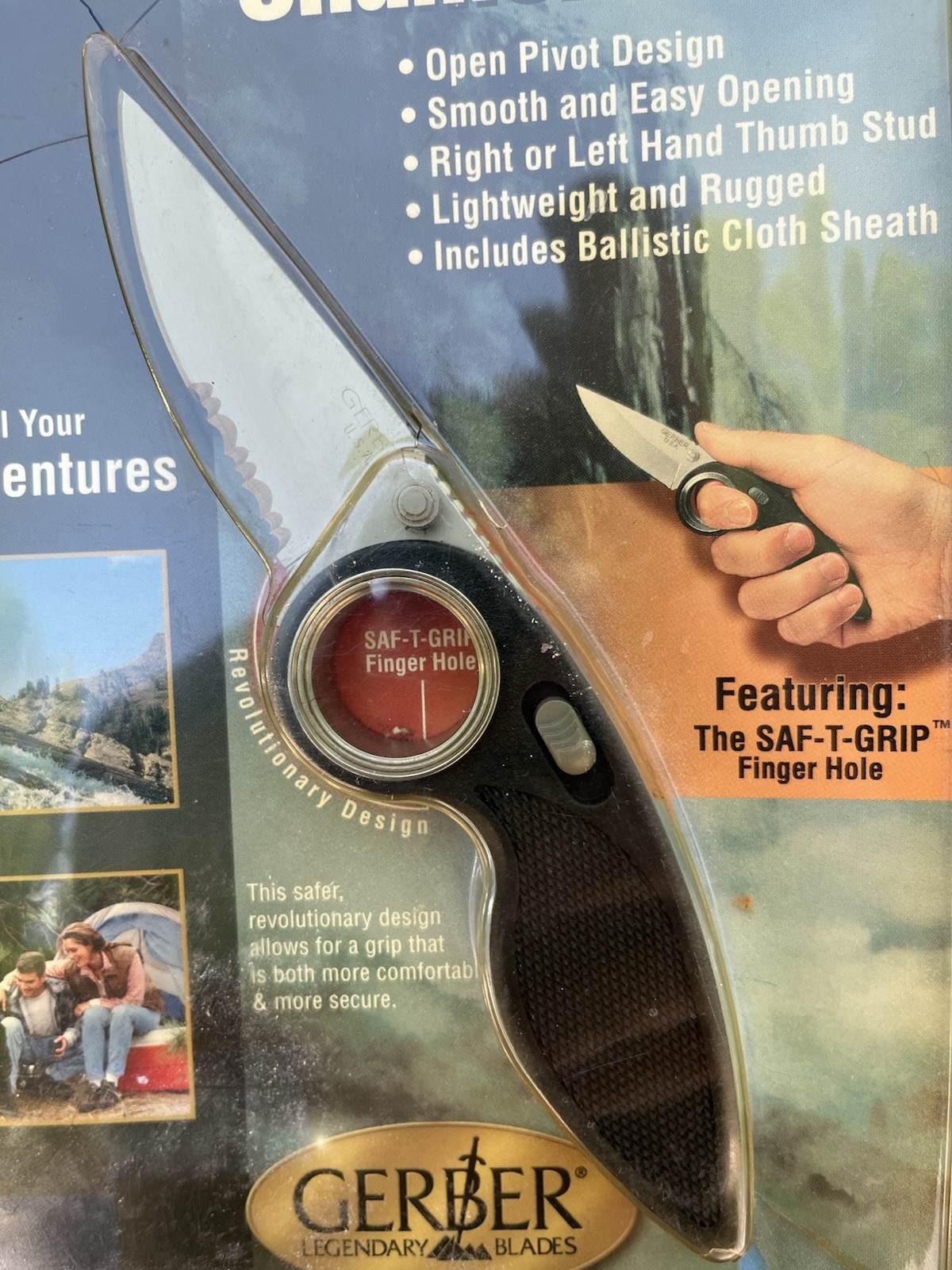 GERBER CHAMELEON II KNIFE MADE IN USA COMBINATION EDGE FINGER HOLE