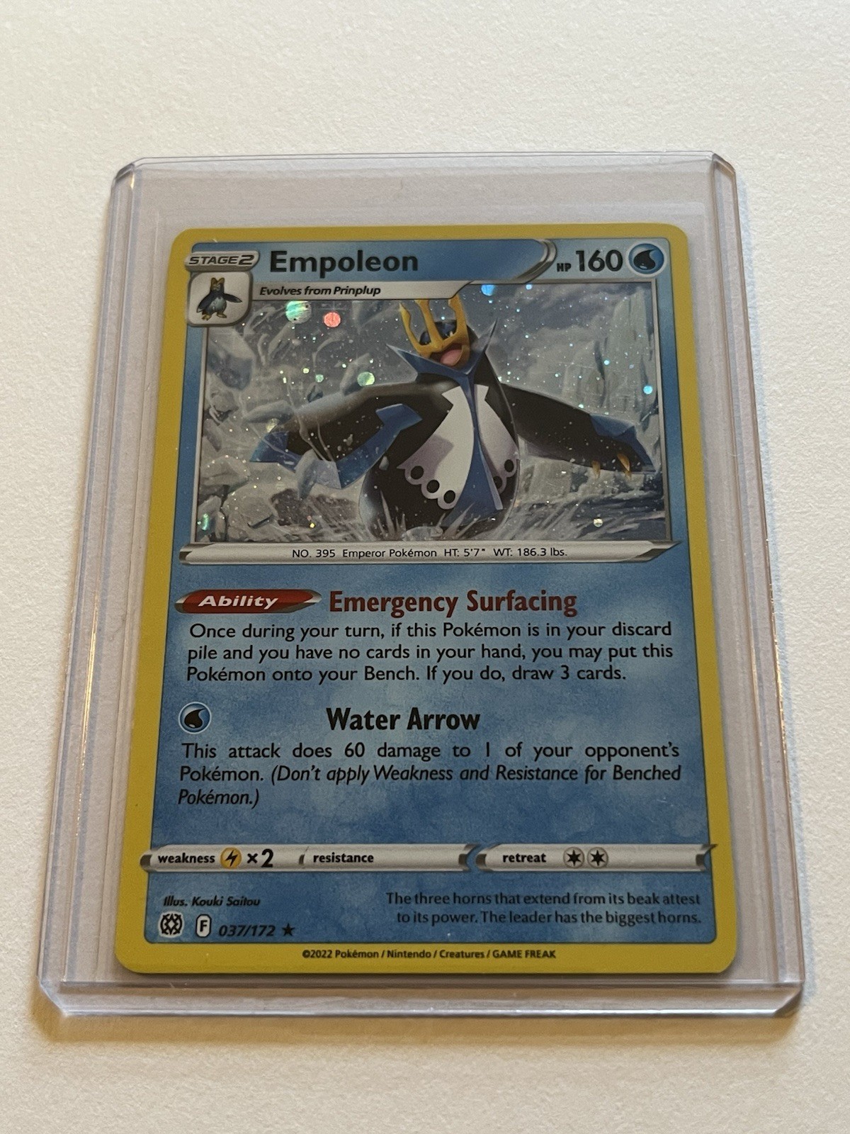 EMPOLEON Pokemon TCG Brilliant Stars Rare Cosmos Holo Card 037/172 near MINT *