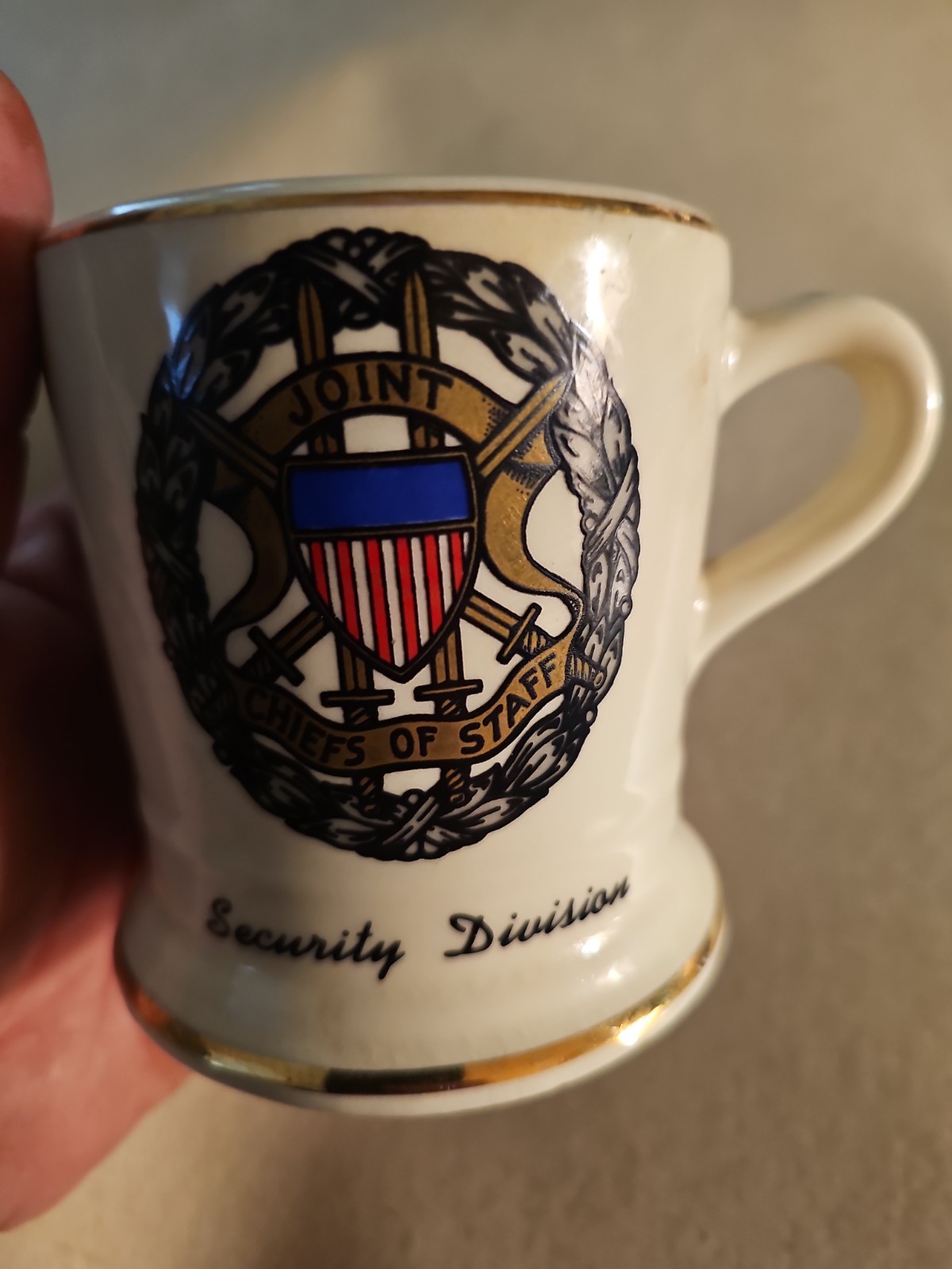 Vintage U.S. Joint Chiefs Of Staff Secretary Shaving Mug “Lew 1964-1968” USA