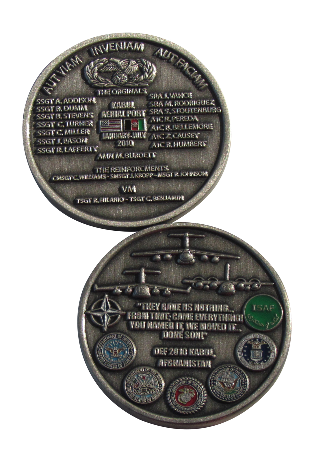 The Orginals Kabul Aerial Port Challenge Coin