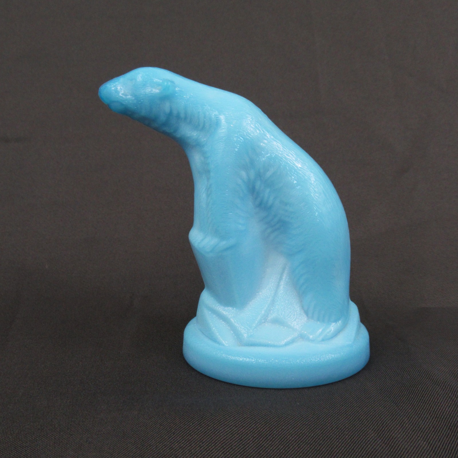 Vintage Summit Art Glass polar bear figurine turquoise blue