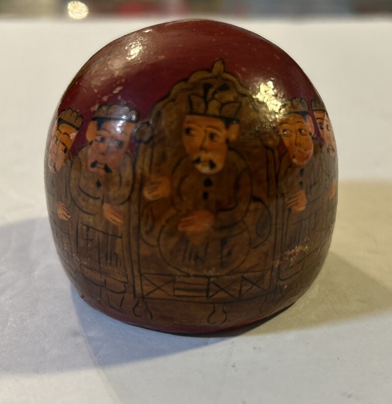 VTG Handmade Papier Mache Paper Weight Kashmir India Rare!