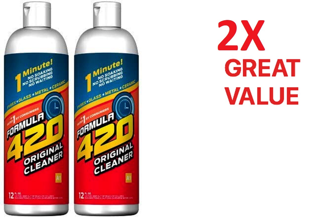Formula 420 Glass Metal Ceramic Pipe Cleaner 12 Oz Bottles 2 Pack FREE SHIPPING
