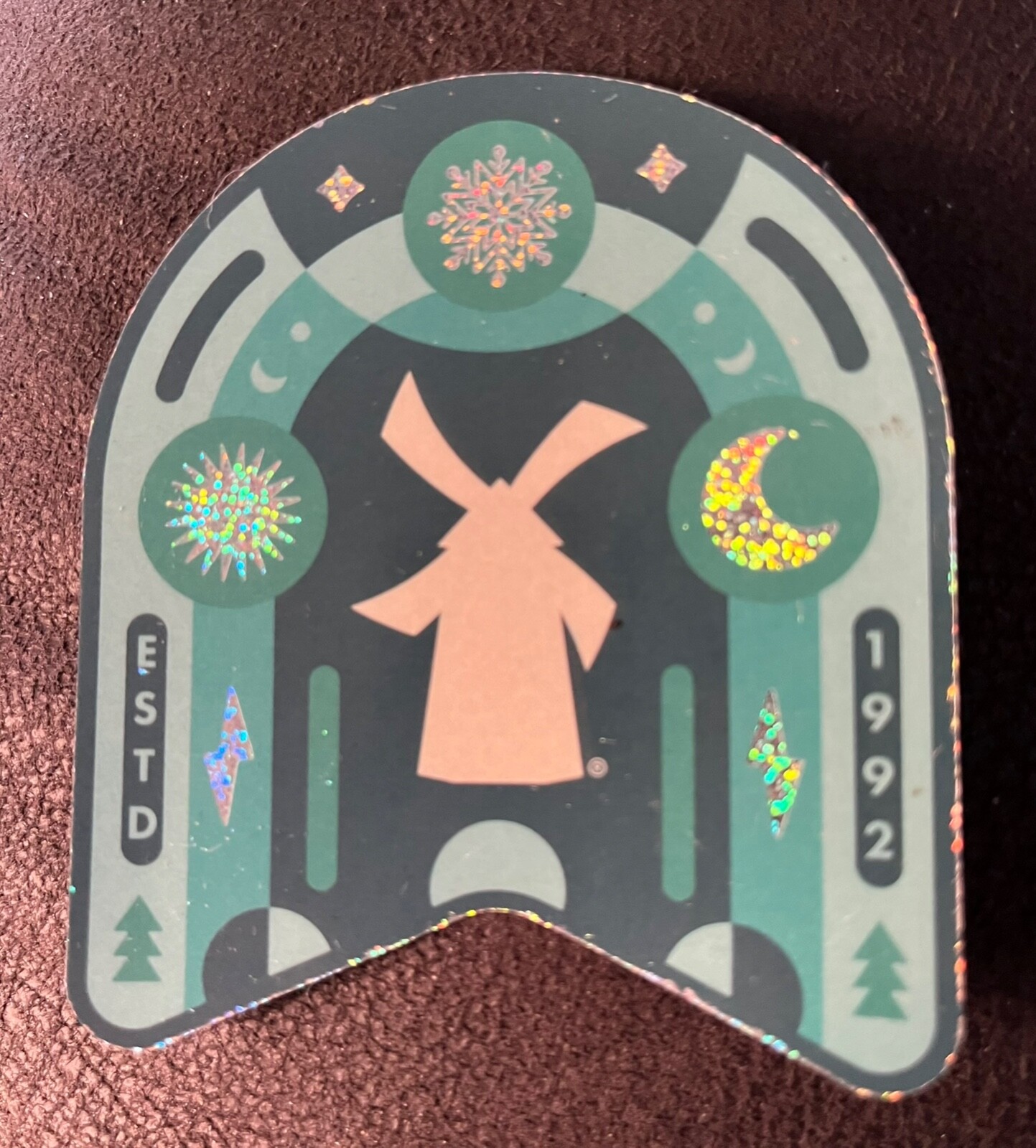 2022 Dutch Bros Coffee Sticker Christmas Holiday Windmill Glitter December