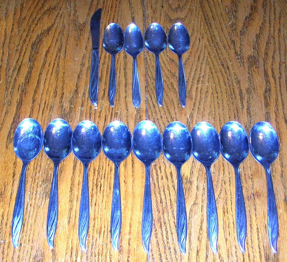 Silco Stainless Swirl Tableware 14 Pc Set U.S.A.
