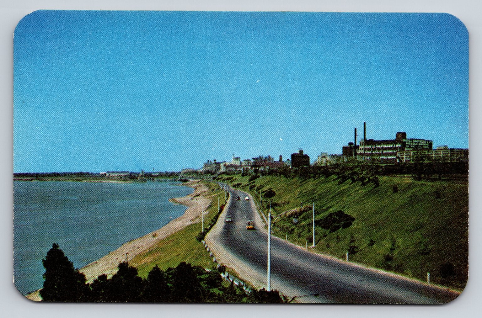 Vintage Photochrome Memphis Tennessee Riverside Drive Postcard 1939-Now