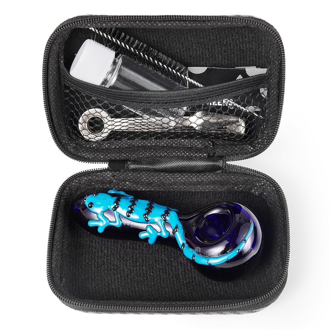 4″ Lizard Style Tobacco Smoking Glass Pipe Collectible Handmade Pipes with Box