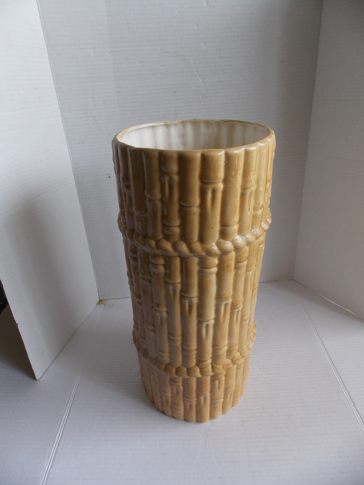 Vintage 17″ Porcelain bamboo design vase