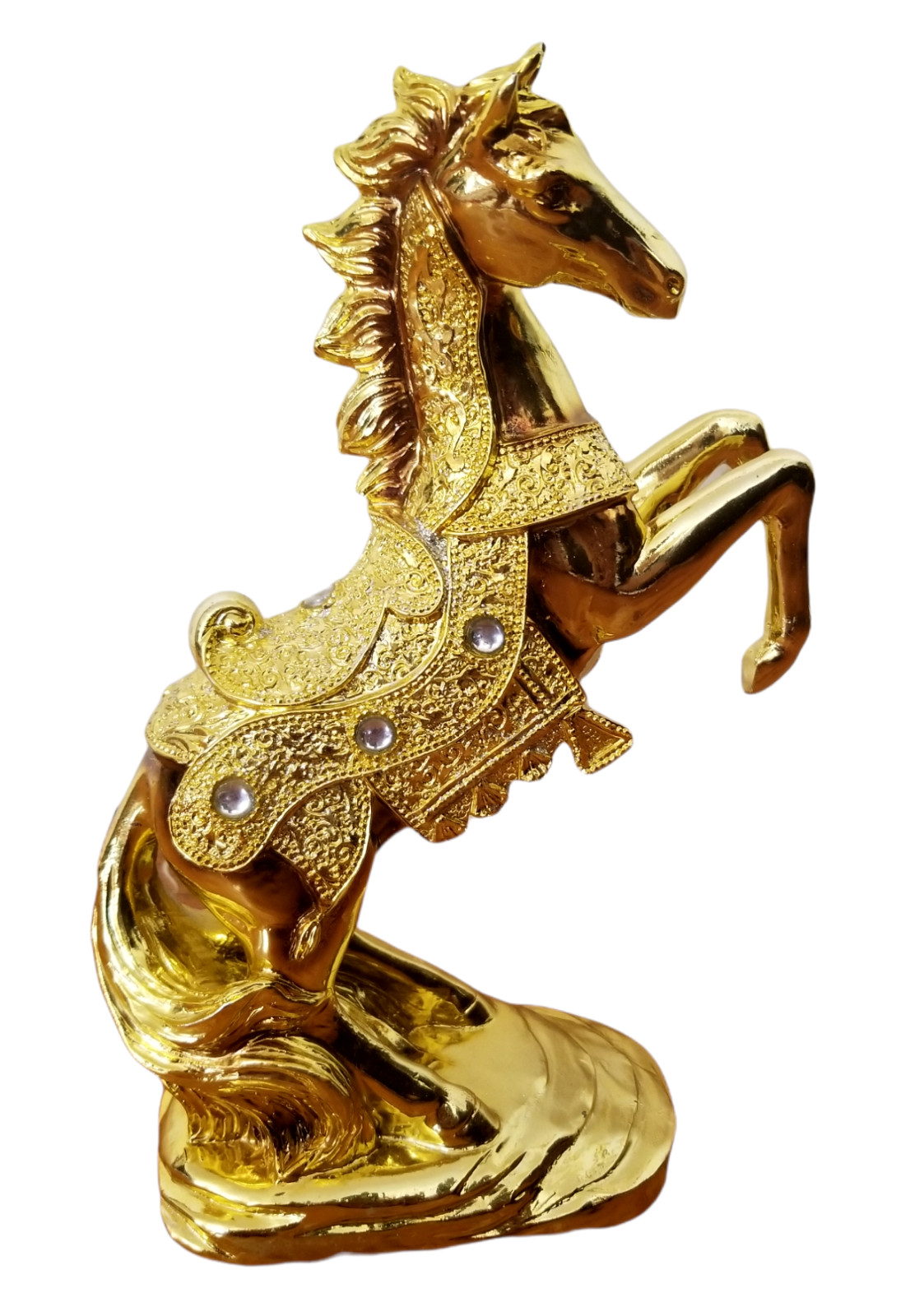 10.5 Inch Stallion Horse Brass color statue perfect for home decoration Xmas