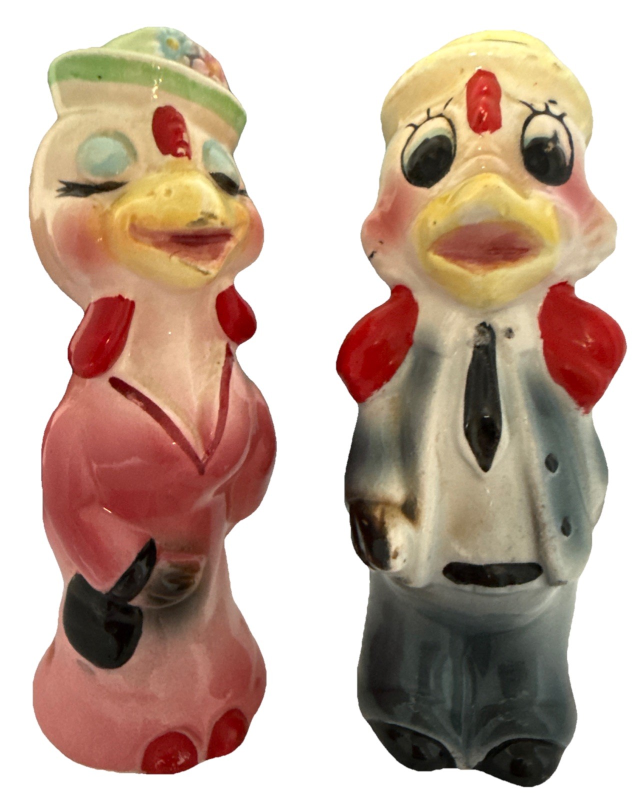 HTF Rare MCM Mr & Mrs Duck Bird Turkey Anthropomorphic Japan Salt Pepper Kitschy