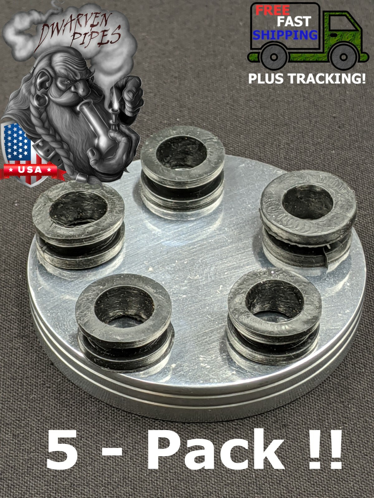 5 Pack of Rubber Grommets Replacements for 5″ Water Pipes