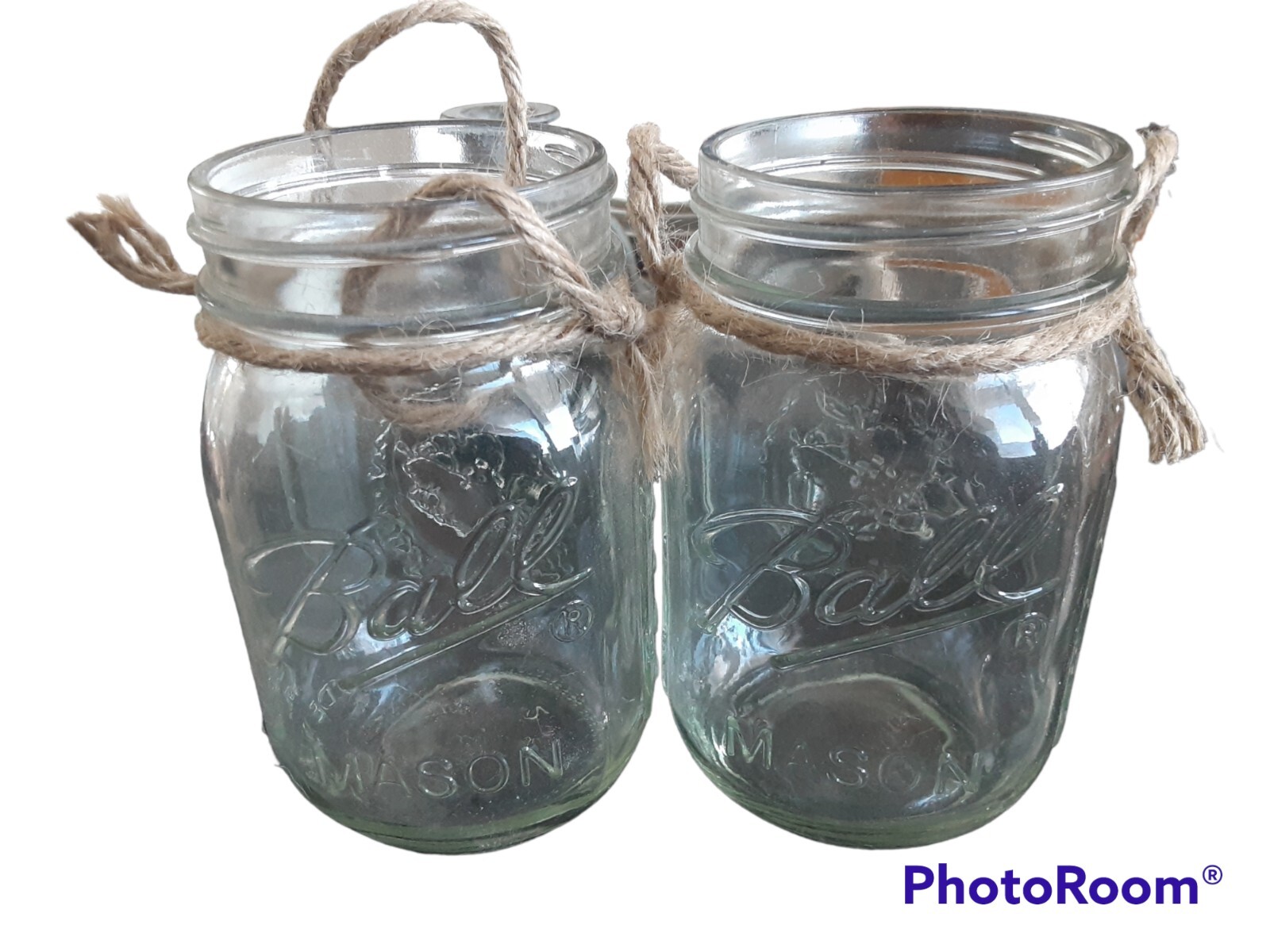2 Vintage Ball PERFECT MASON Jar clear Hanging Jar Indoor Outdoor Decor
