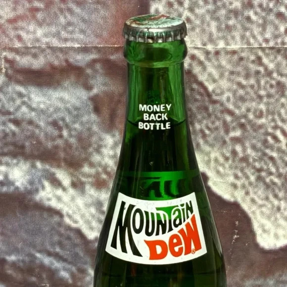 Vintage Mountain Dew Green 16oz Soda Bottle Money Back Bottle SEALED