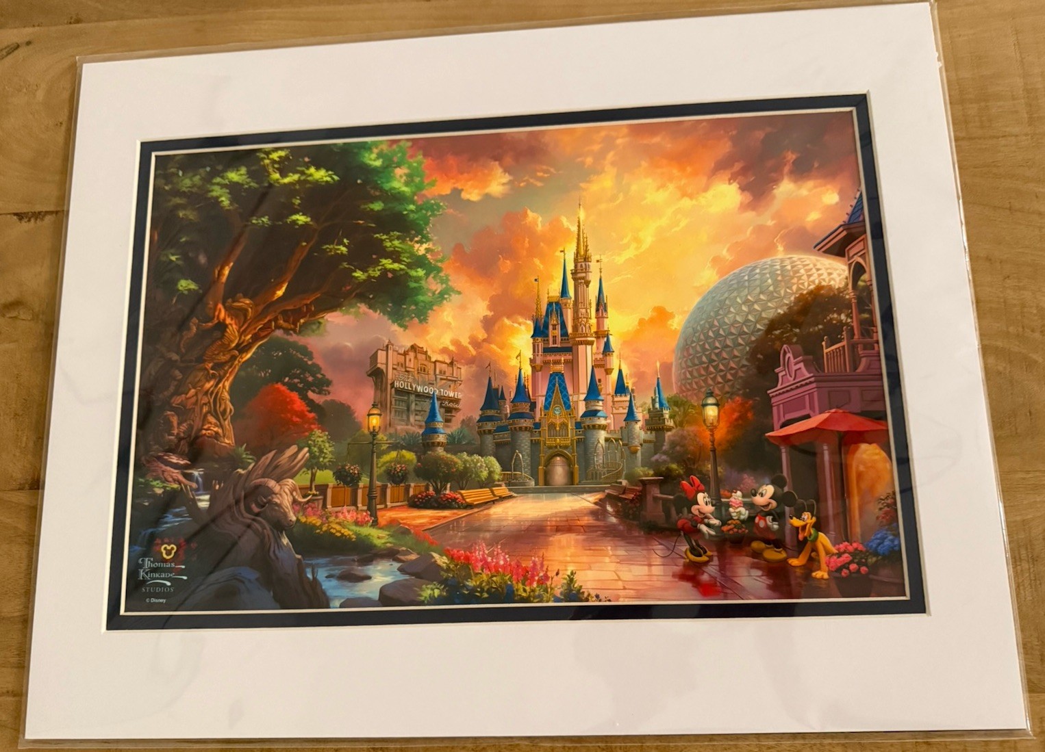 Walt Disney World Parks Thomas Kinkade Four Parks One World Print 14×18” Art