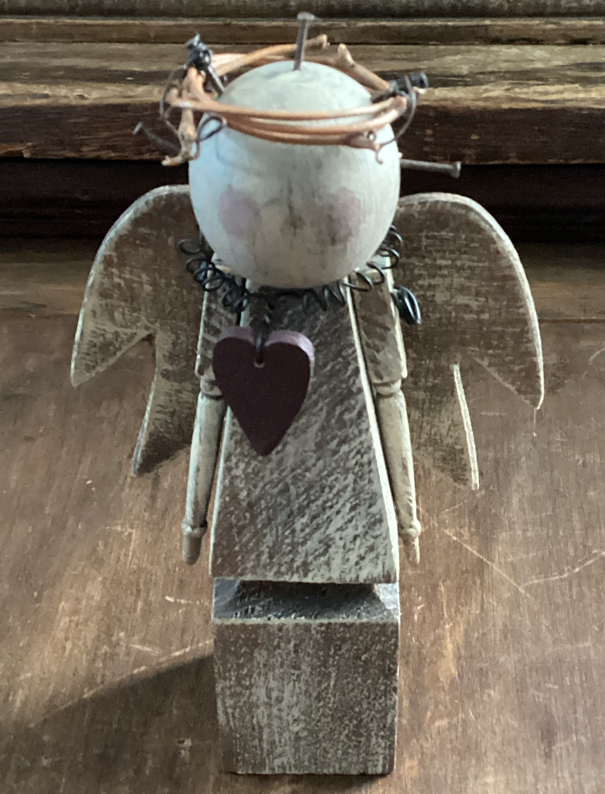 Handmade Angel Reclaimed Wood Mixed Materials