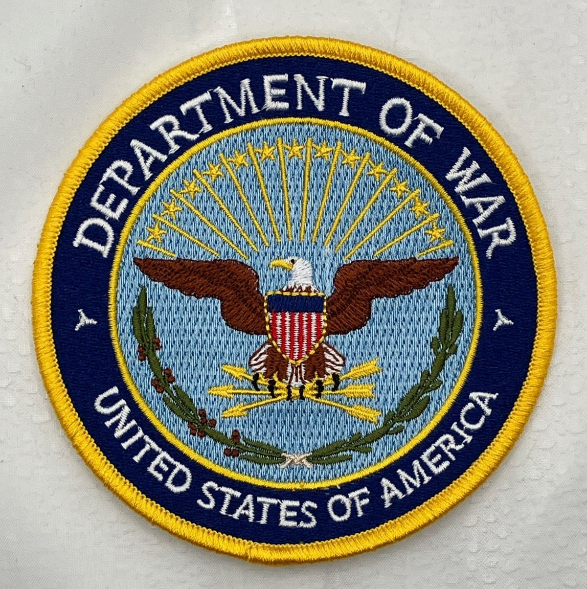 Patch, 2 1/2 inch US MILITARY DEPARTMENT OF WAR PATCH
