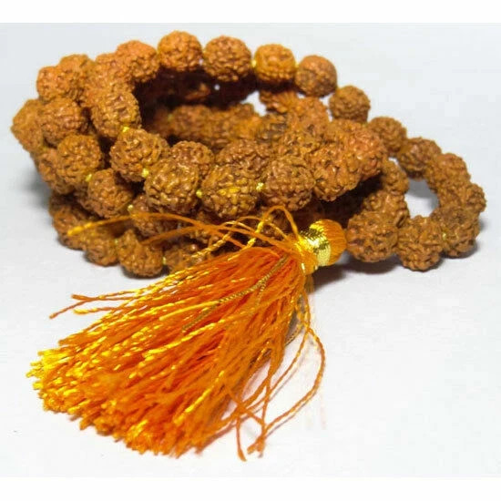 Rudraksha Mala Holy Hindu 108 + 1 Beads Rosary Mala 8 Mm Size Necklace Energized