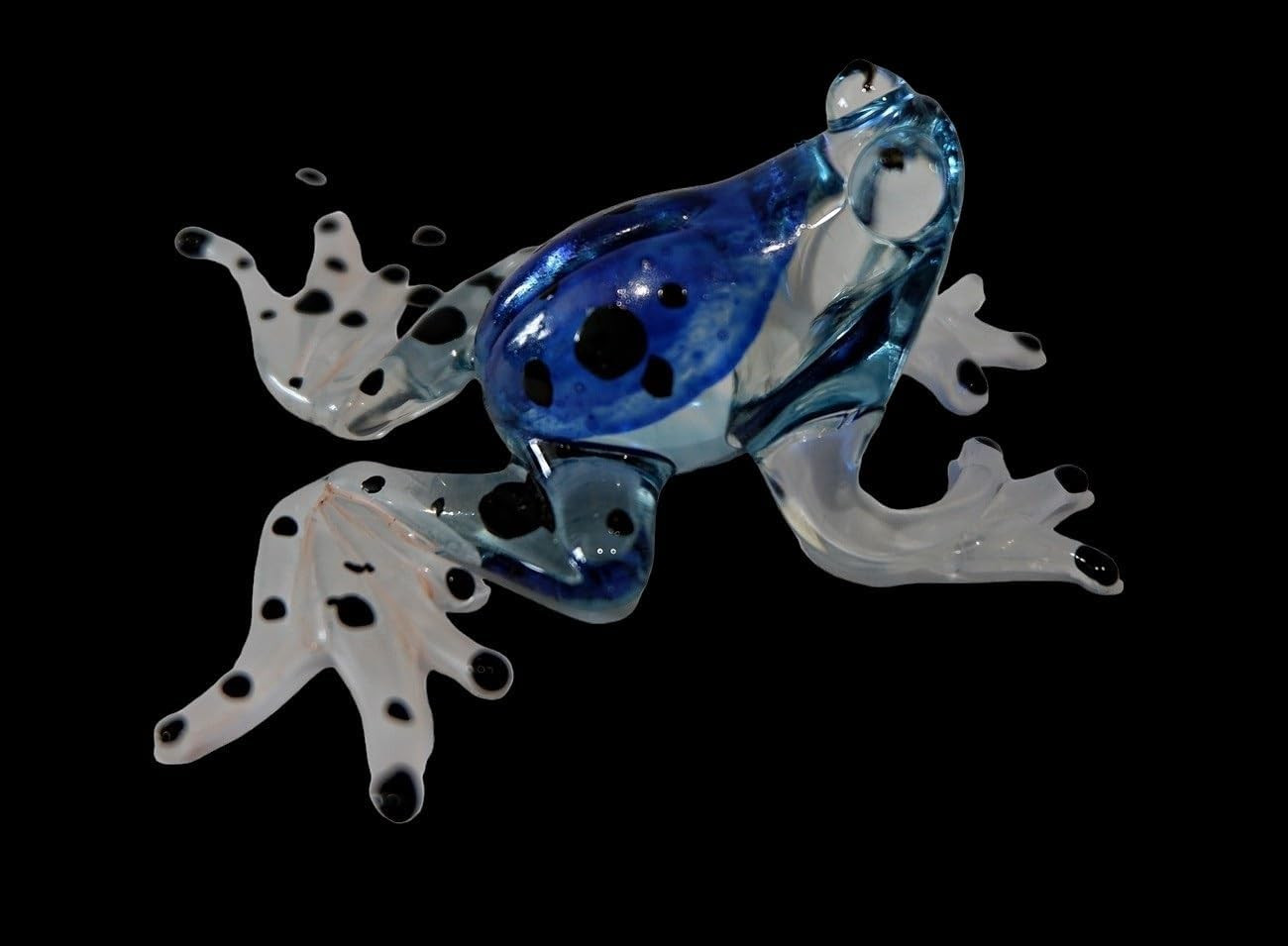 Frog Tiny Miniature Figurines Animals Hand Blown Glass Art, Collectible Gift Dec