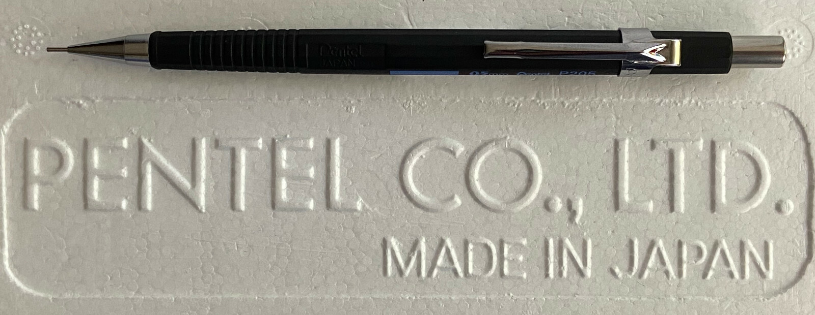 Pentel Sharp P205-99A Painted Matte Black w/ Blue Printing 0.5 mm Mech. Pencil