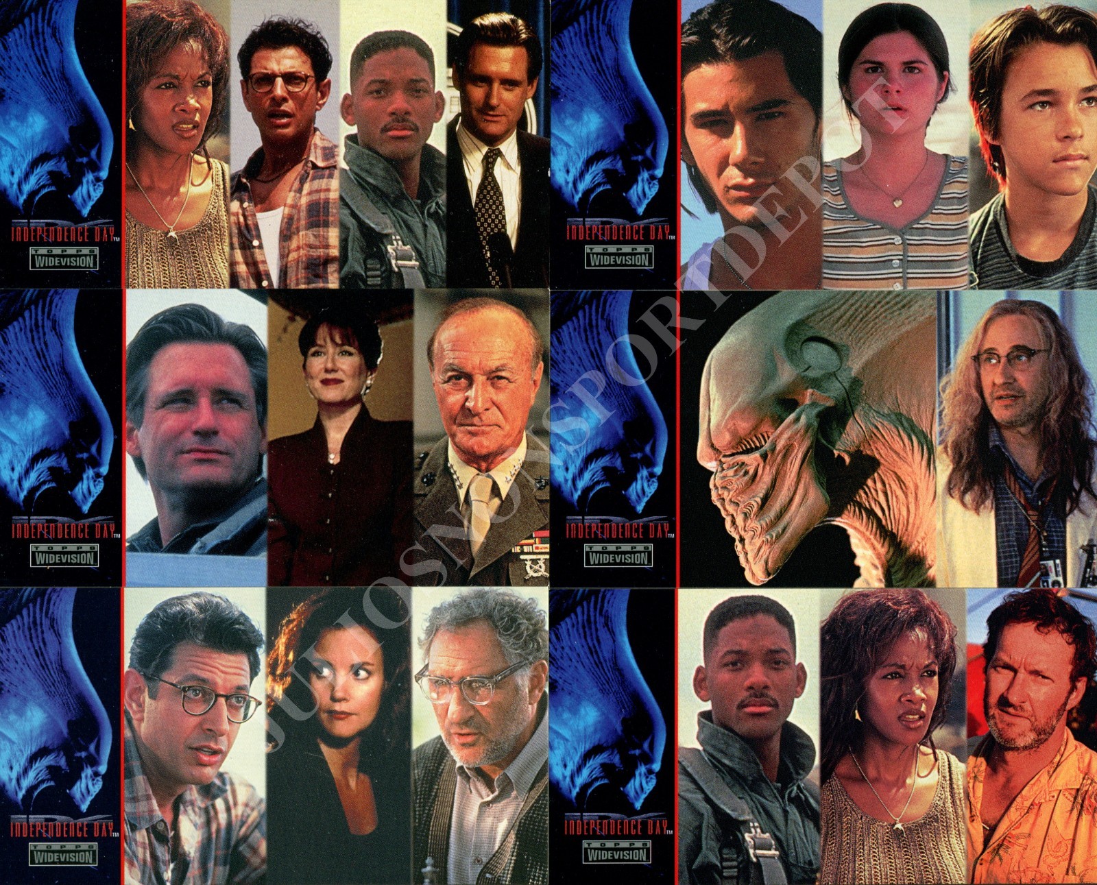 INDEPENDENCE DAY MOVIE WIDEVISION 1996 TOPPS COMPLETE BASE CARD SET OF 72