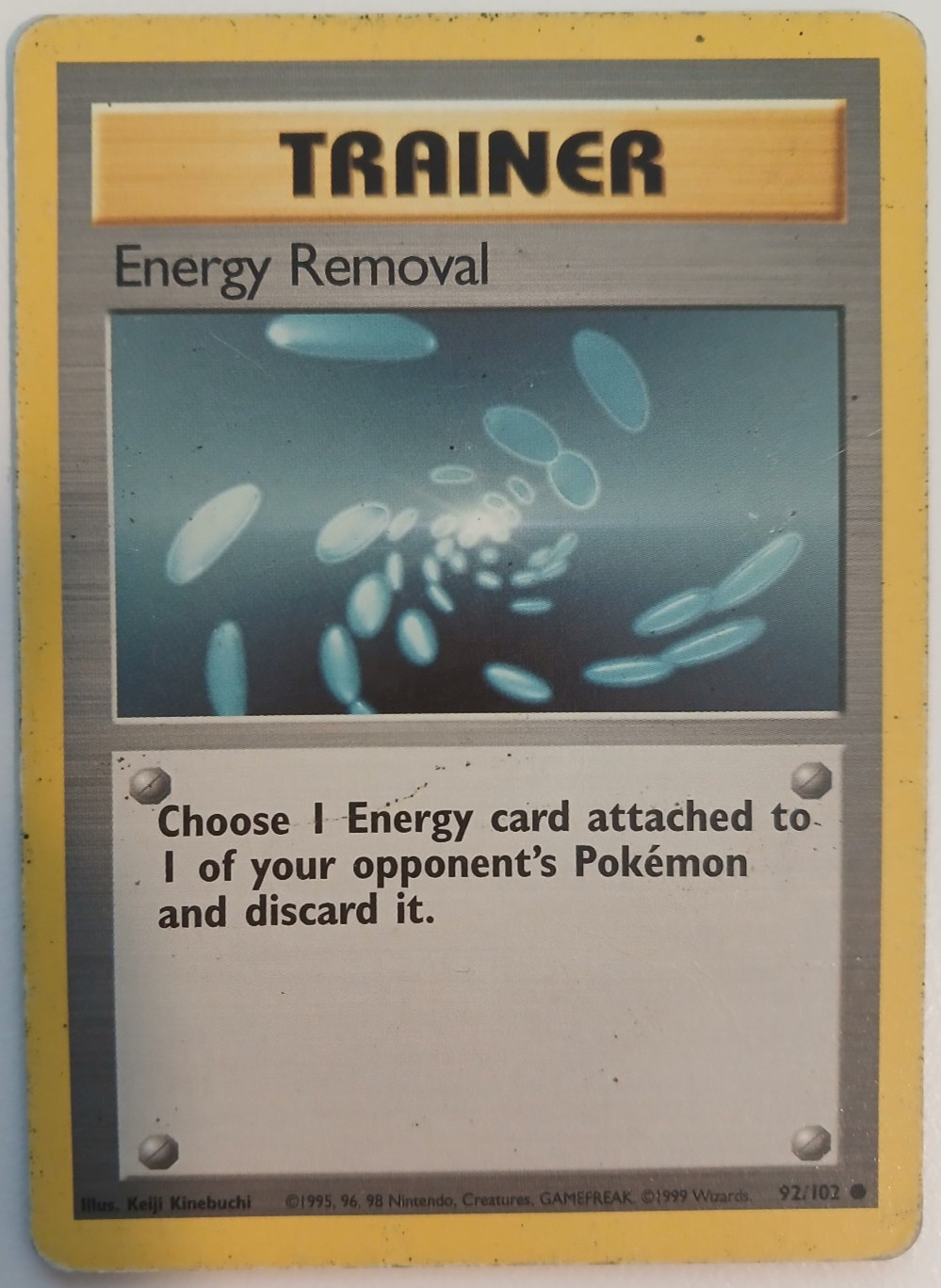 *Pokemon Card Energy Removal 92/102 Base Set 2 Regular Gamefreak Nintendo 1999