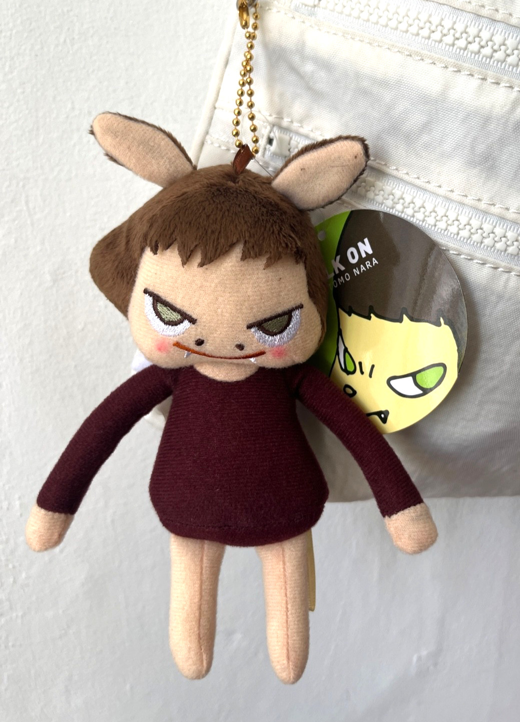 NWT Yoshitomo Nara Walk On Plush My Blackguard Angel Keychain / Bag Charm