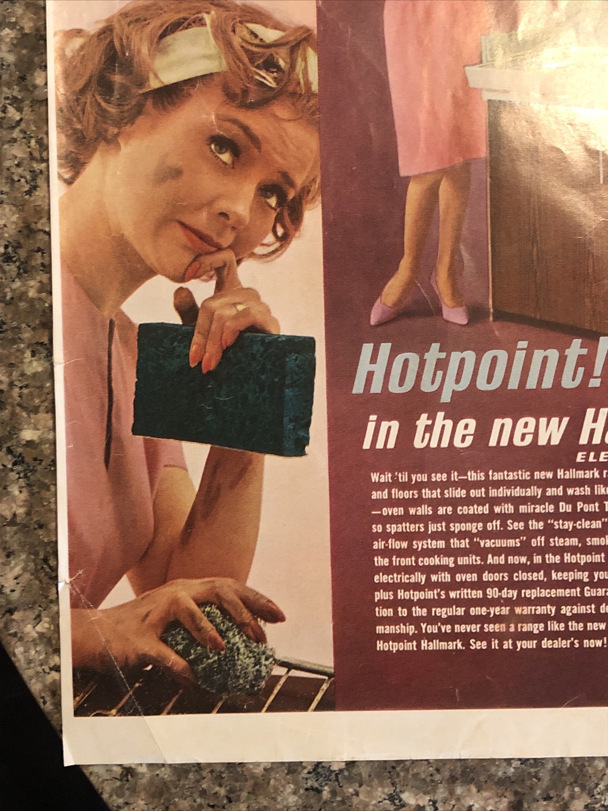 1963 Hotpoint Hallmark Electric Range PRINT AD Easy To Clean GE VTG 1960s