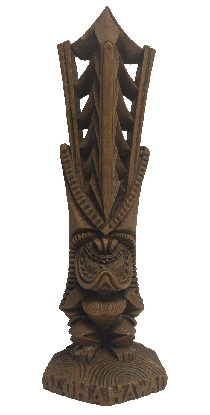 Vtg Coco Joes Tiki Aloha Hawaii LONO God Peace Prosperity 9″ Figure Statue READ