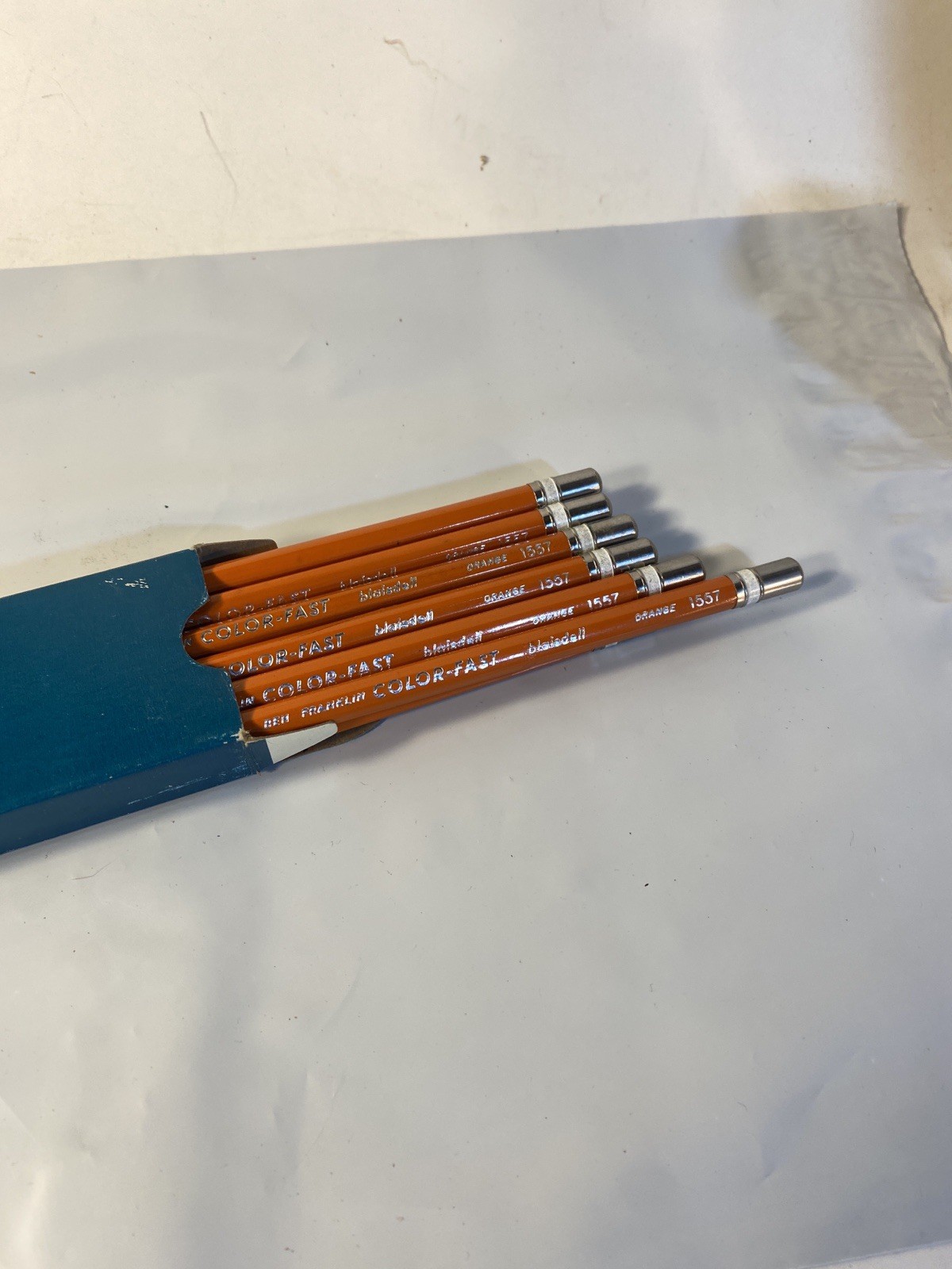 Vintage Blaisdell Color-Fast Pencils Orange 1557 Box of 12