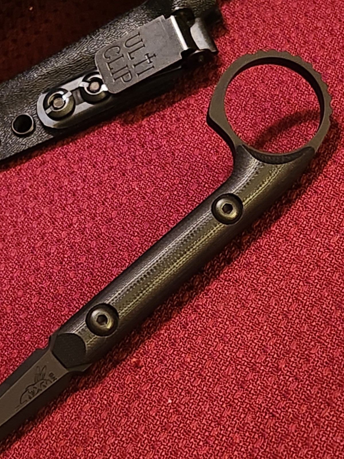 Half Face Blades Ring Flathead tool, armor black cerakote, black G10 grip, New